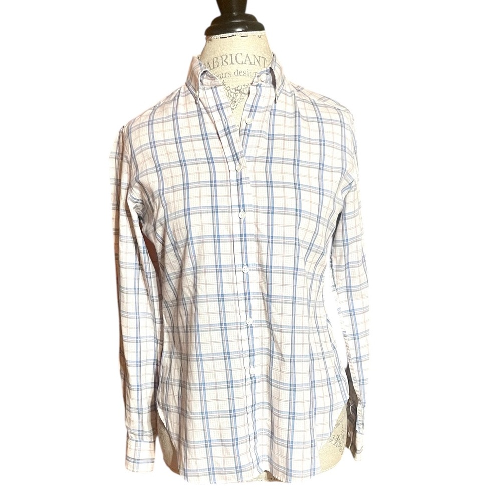 Hunters Run Long Sleeve Plaid Button Up Blouse Sz 7